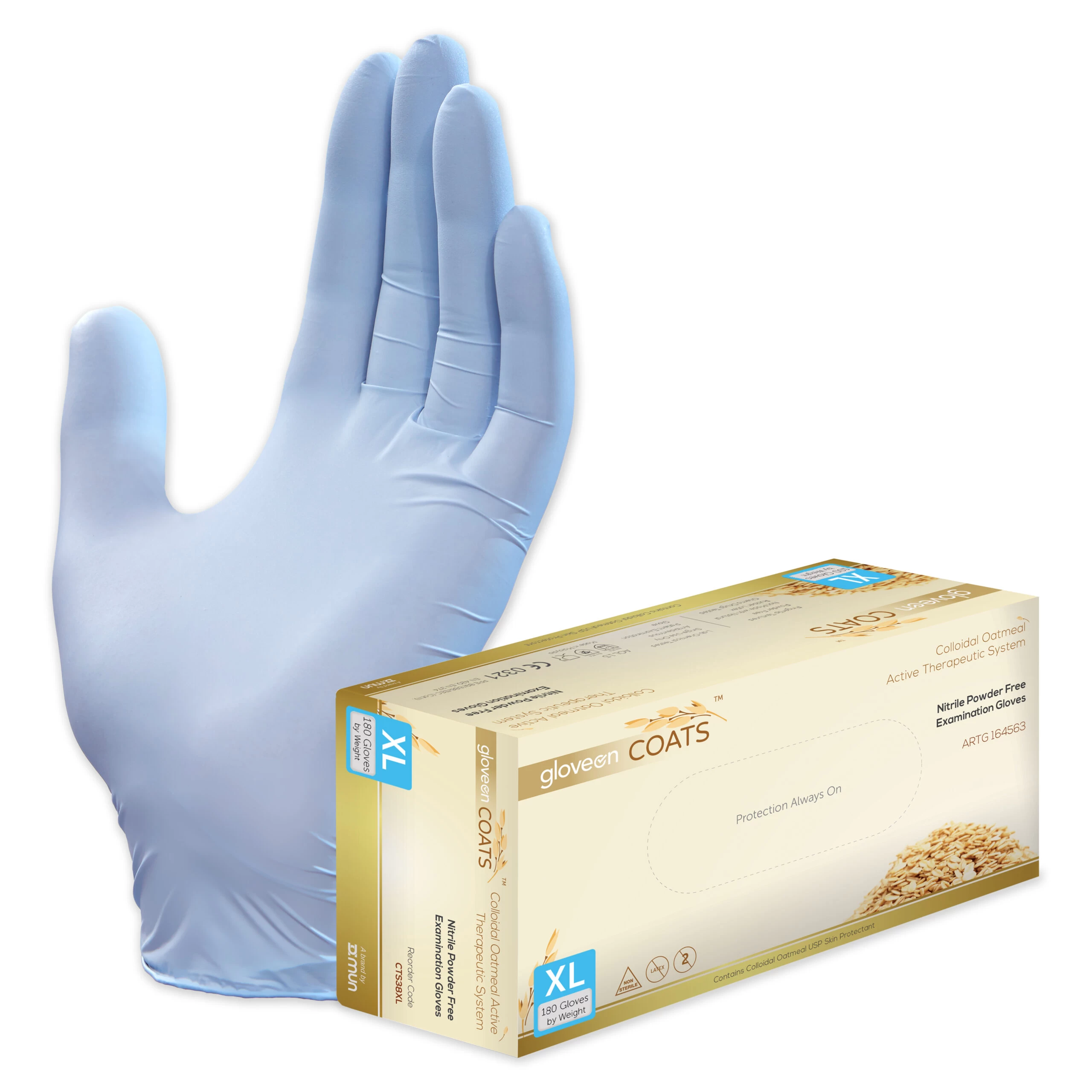 COATS® Colloidal Oatmeal Coated Nitrile Exam Gloves